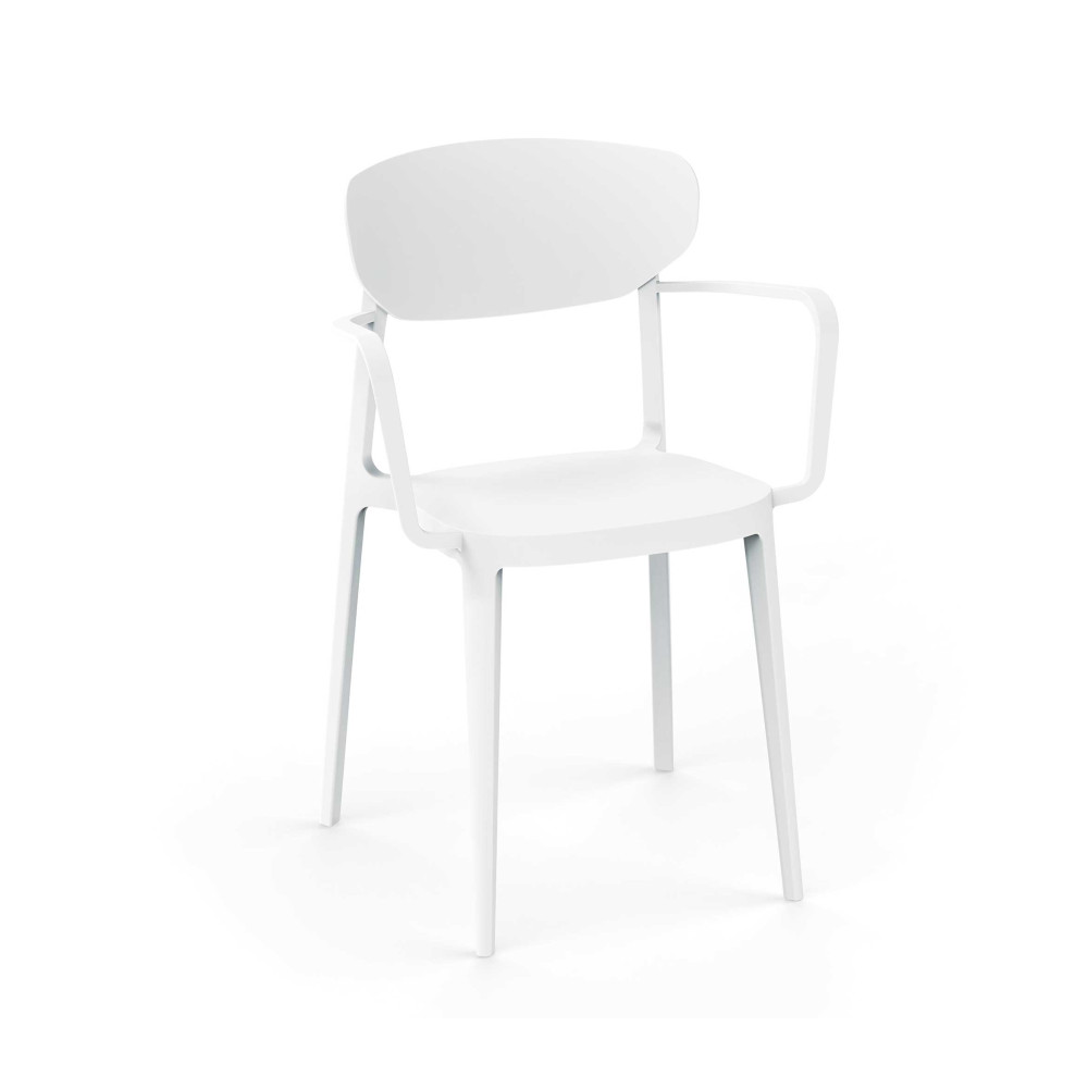 Стілець поліпропілен MARE ARM WHITE