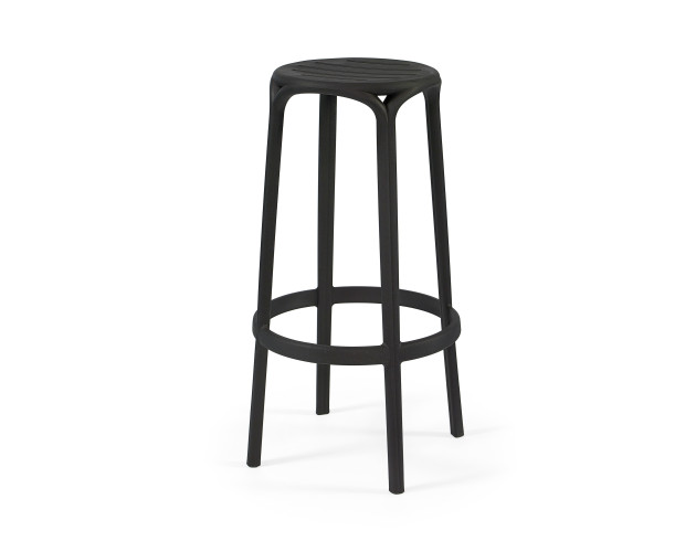 Стілець поліпропілен WOODY HIGH BLACK Стілець поліпропілен WOODY HIGH BLACK