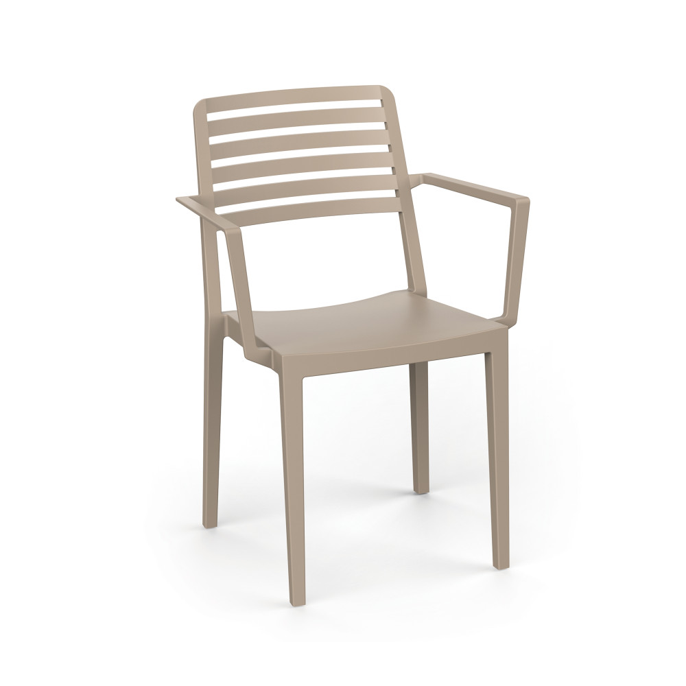 Стілець поліпропілен ROW ARM TAUPE