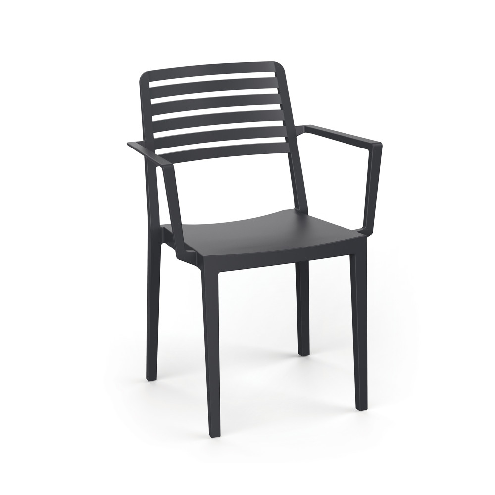 Стілець поліпропілен ROW ARM BLACK