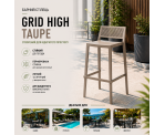 Стілець поліпропілен GRID HIGH TAUPE Стілець поліпропілен GRID HIGH TAUPE